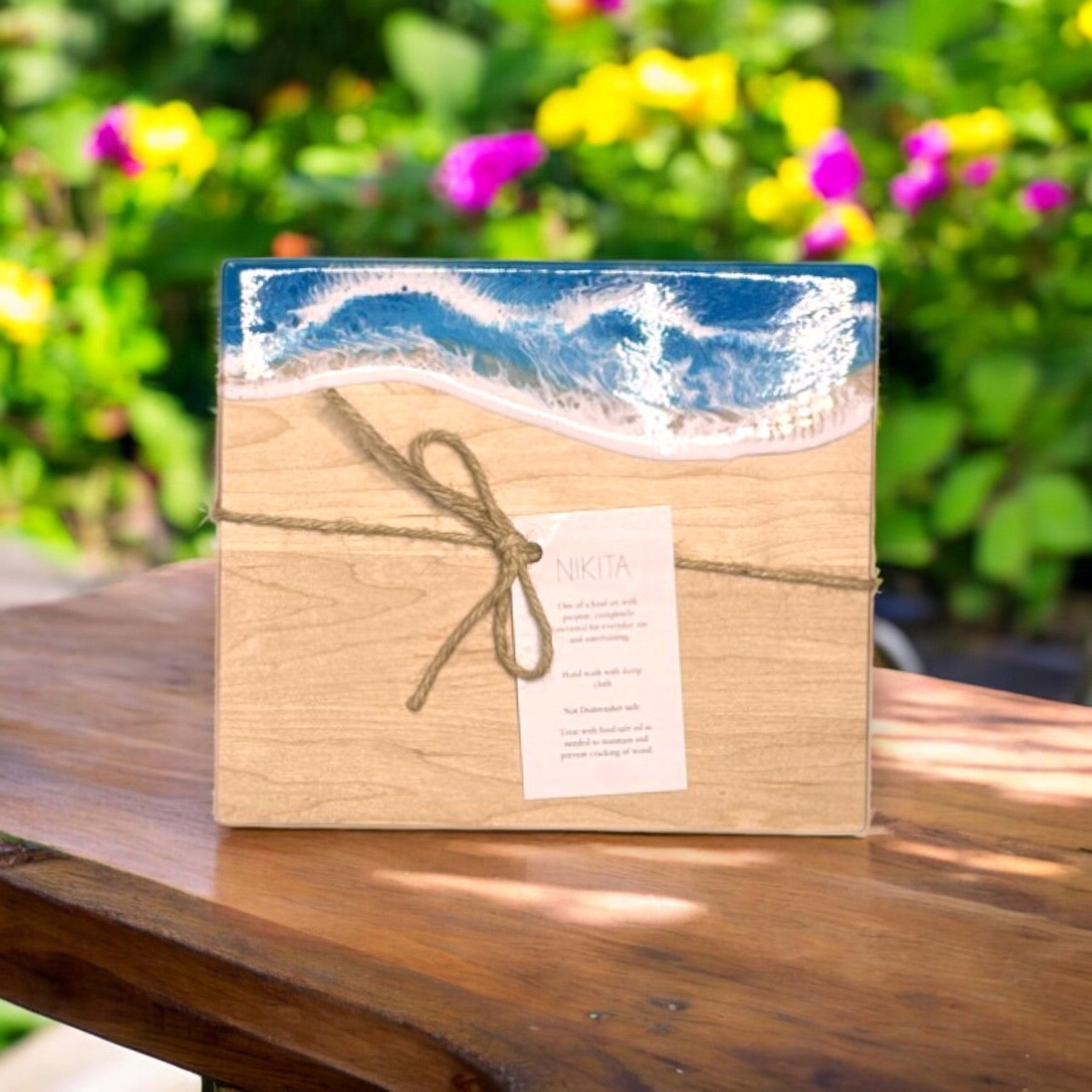 Maldives - Mini Maple Wood Cheese Board - 8-in x 7-in - L - Mellow Monkey