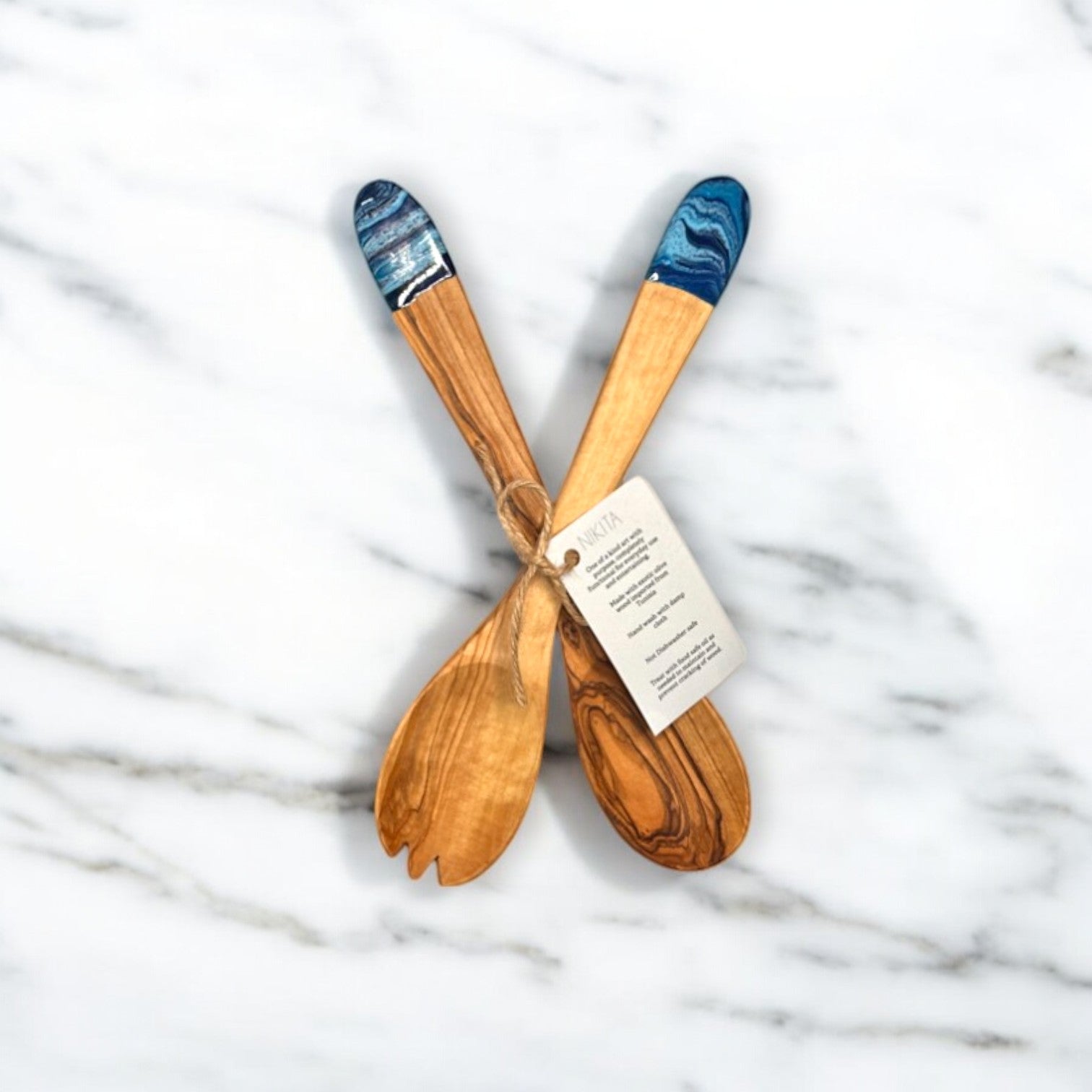 Olive Wood Utensils: Ocean - Mellow Monkey