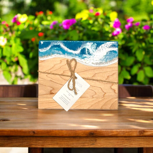 Maldives - Mini Maple Wood Cheese Board - 8-in x 7-in - G - Mellow Monkey