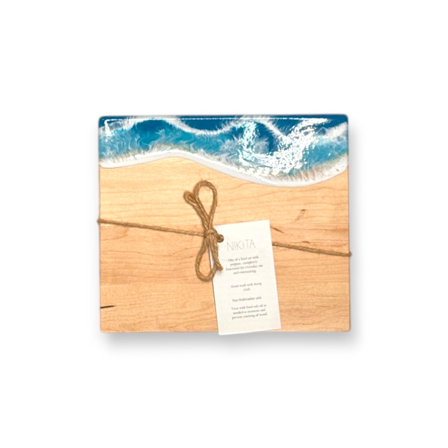 Maldives - Mini Maple Wood Cheese Board - 8-in x 7-in - K - Mellow Monkey