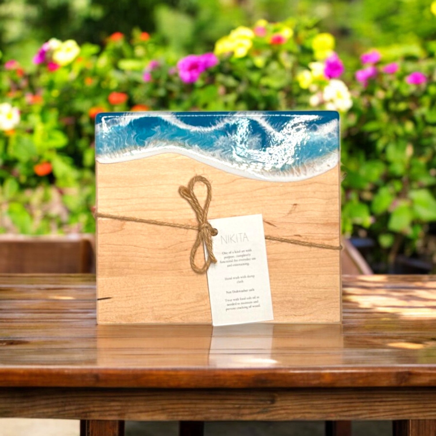 Maldives - Mini Maple Wood Cheese Board - 8-in x 7-in - H - Mellow Monkey