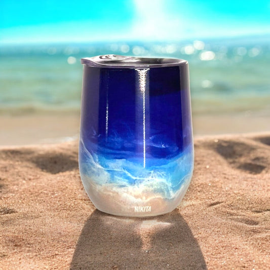 Ocean Stemless Insulated Wine Tumbler - 12-oz - Mellow Monkey