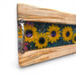 Sunflower Strawflower Resin and Wood Charcuterie Serving Tray - 18-in - Mellow Monkey