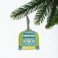 CONNECTICUT / Lime & Blue Pattern - Colorful Sweater Wood Ornament - Mellow Monkey