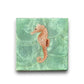 Seahorse Capiz Trinket Box - Green and Peach - 4-in - Mellow Monkey