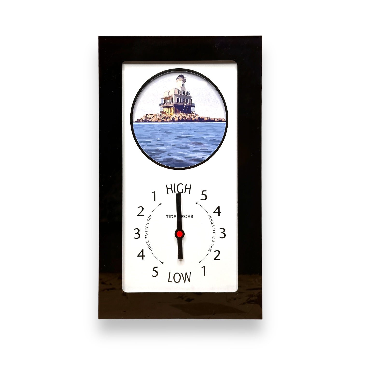 Tidepieces - Greenport Long Beach Bar "Bug" Light Tide Clock - Black Flat Panel - Mellow Monkey