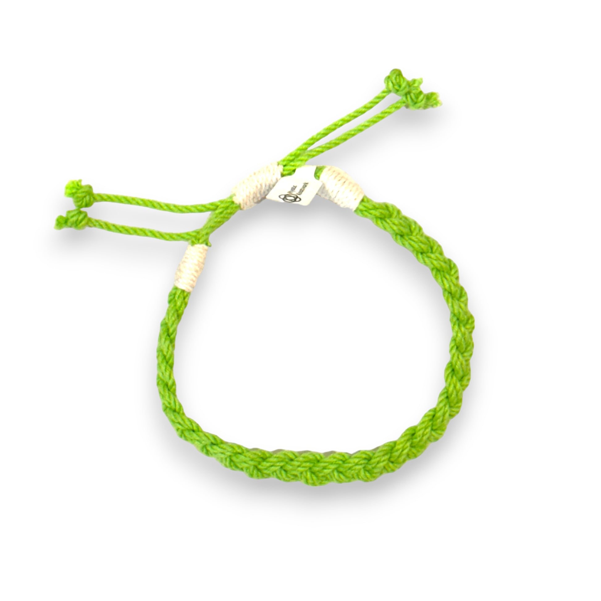 Mystic Knotworks Adjustable Woven Nautical Anklet - Lime - Mellow Monkey