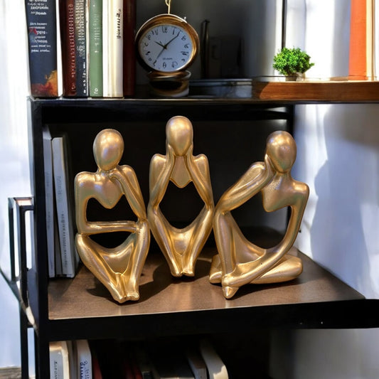 Abstract Thinker Minimalist Statue - Gold - 5-in