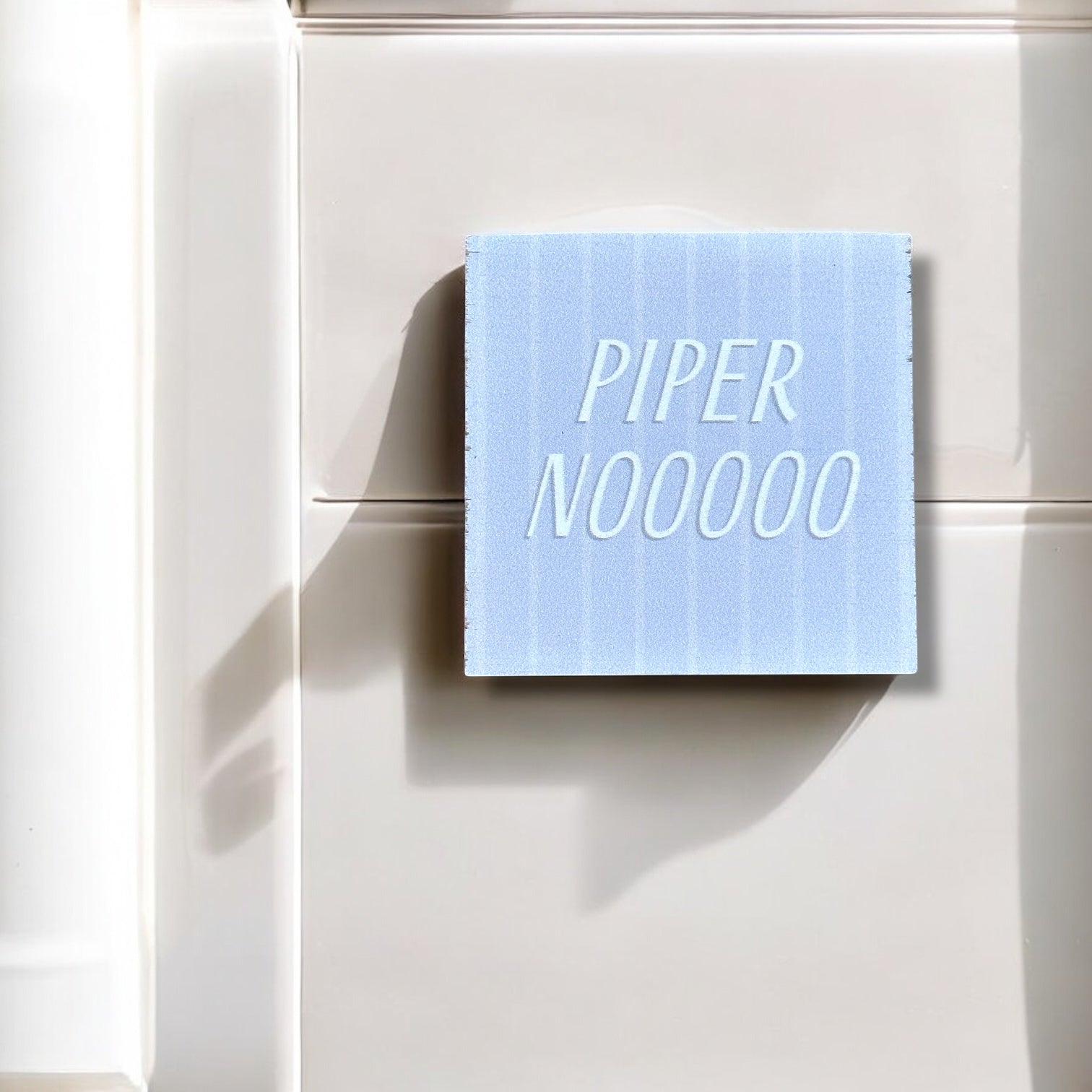Piper Noooo - Wood Block Magnet - 3-1/2-in - Mellow Monkey