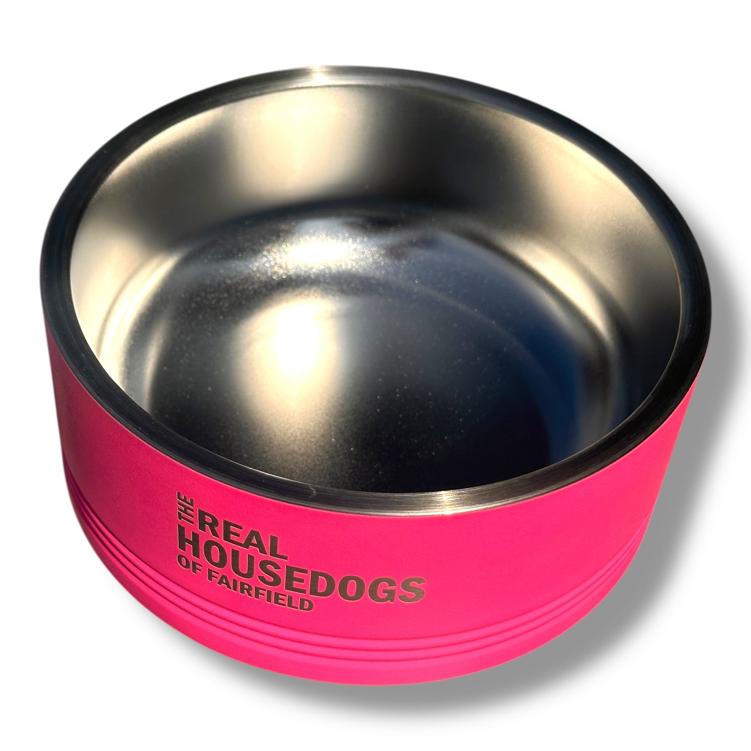 The Real Housedogs of Fairfield- Pet Food Bowl - Pink - 32 oz. - Mellow Monkey