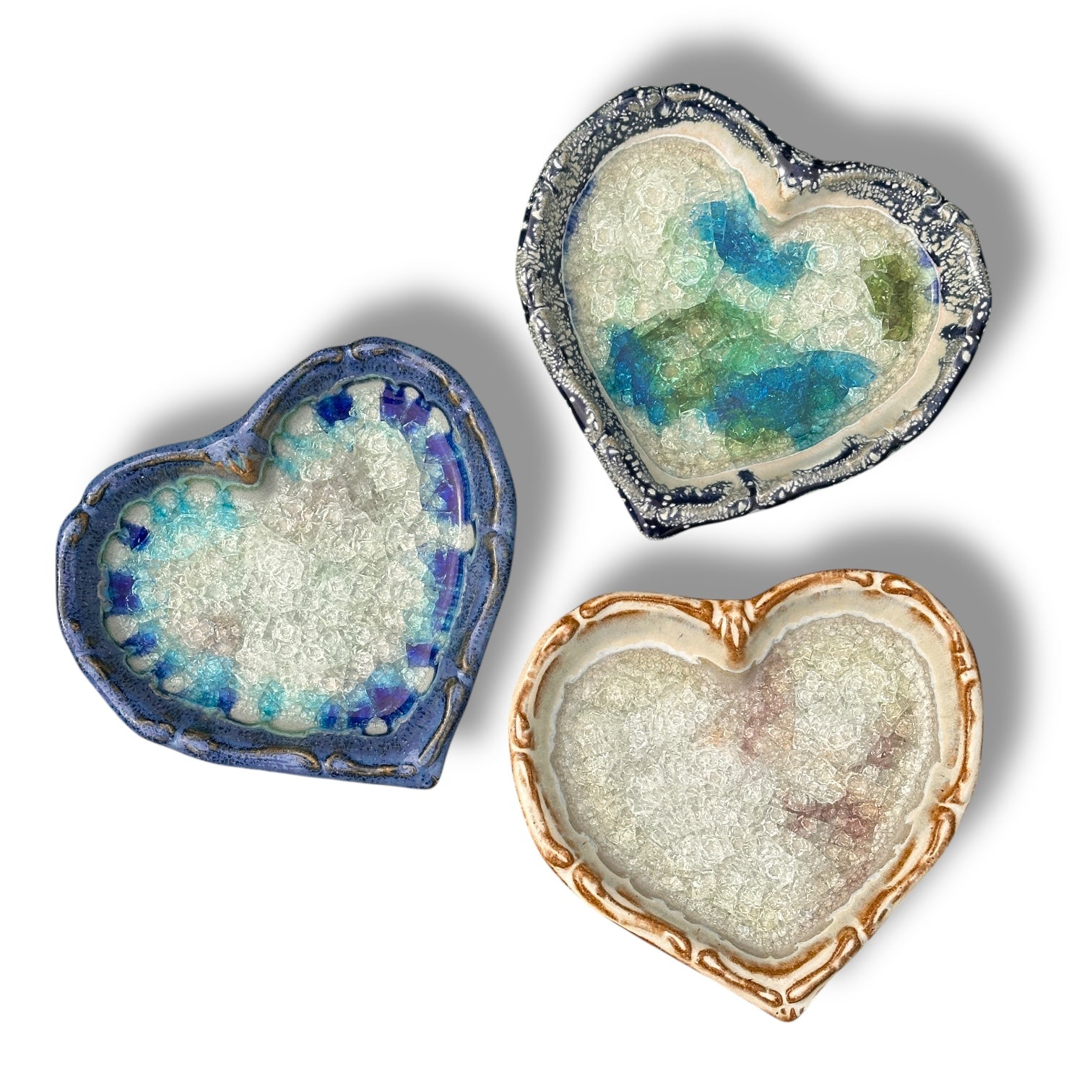 Down To Earth Pottery - Artisan Hand Made Glazed Pottery - Large Heart Dish - Mellow Monkey