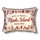 Have a Merry Christmas - Rhode Island - Hometown Pillow - Scarlet Piping - 19-in - Mellow Monkey