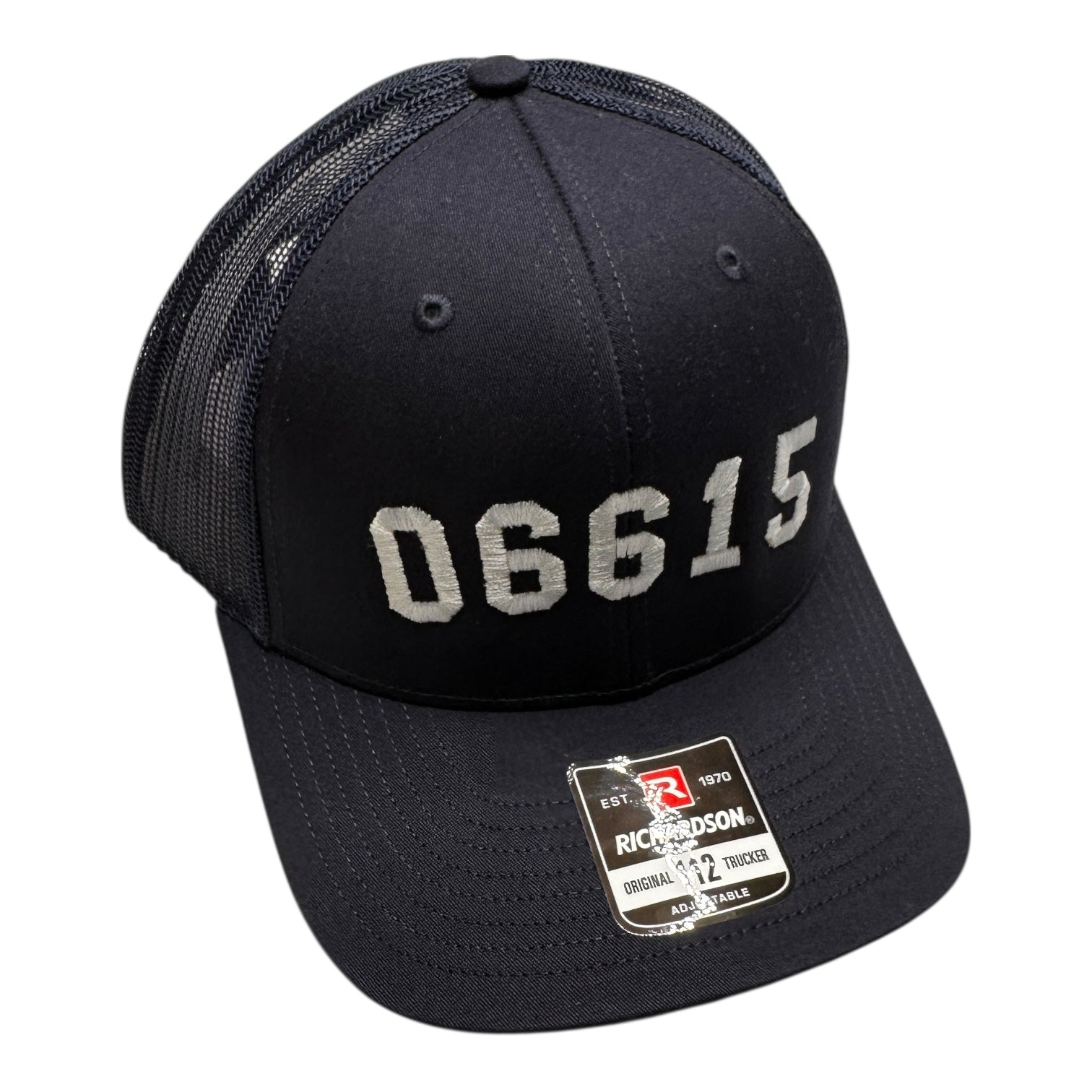 06615 Stratford Zip Code Trucker Hat NAVY - 100% Benefits Lordship School PTA - Mellow Monkey
