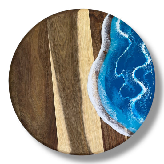 Acacia Wood Lazy Susan - Maldives- 16-in - E