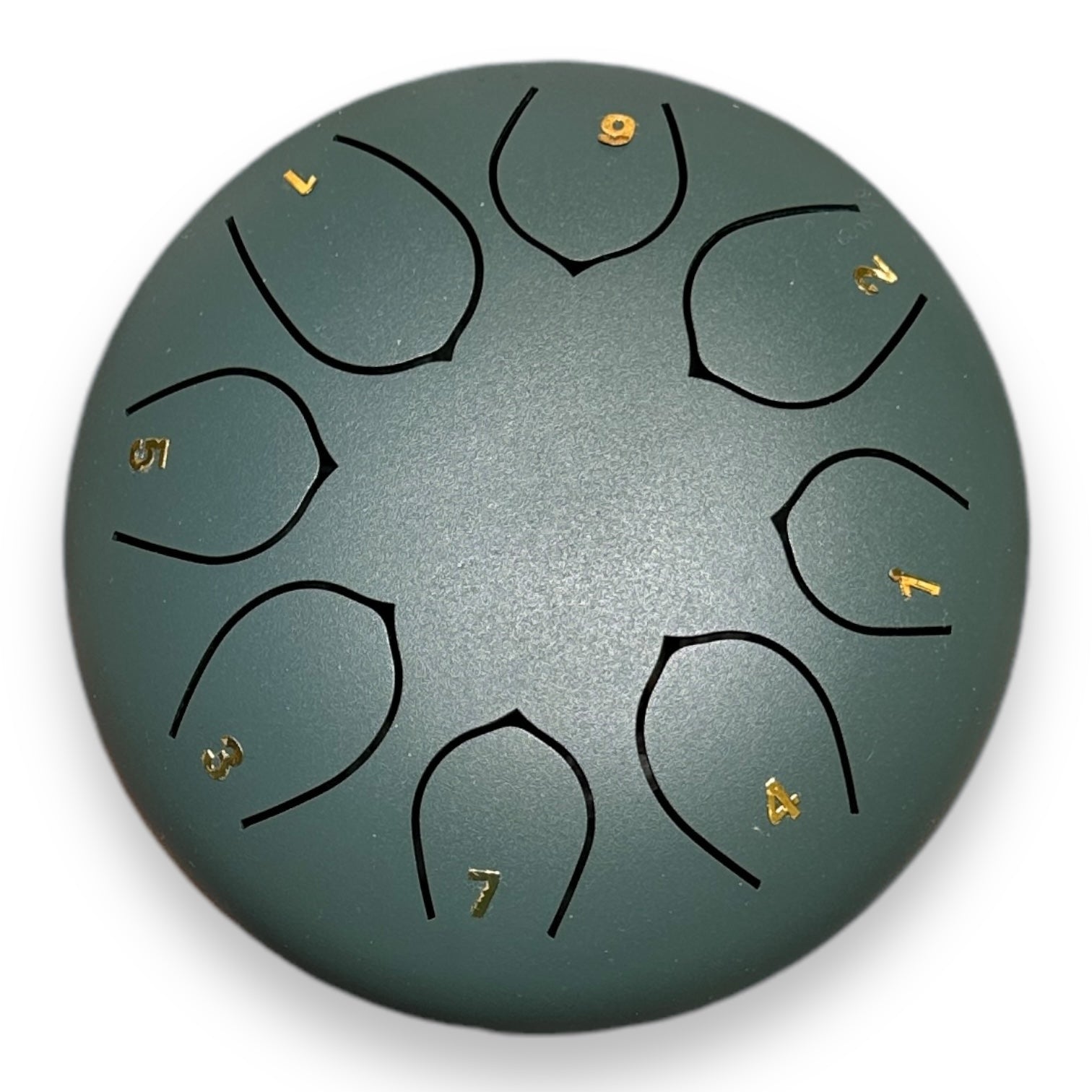 Steel Tongue Drum 8-Note Tambourine - 6-in Green - Mellow Monkey