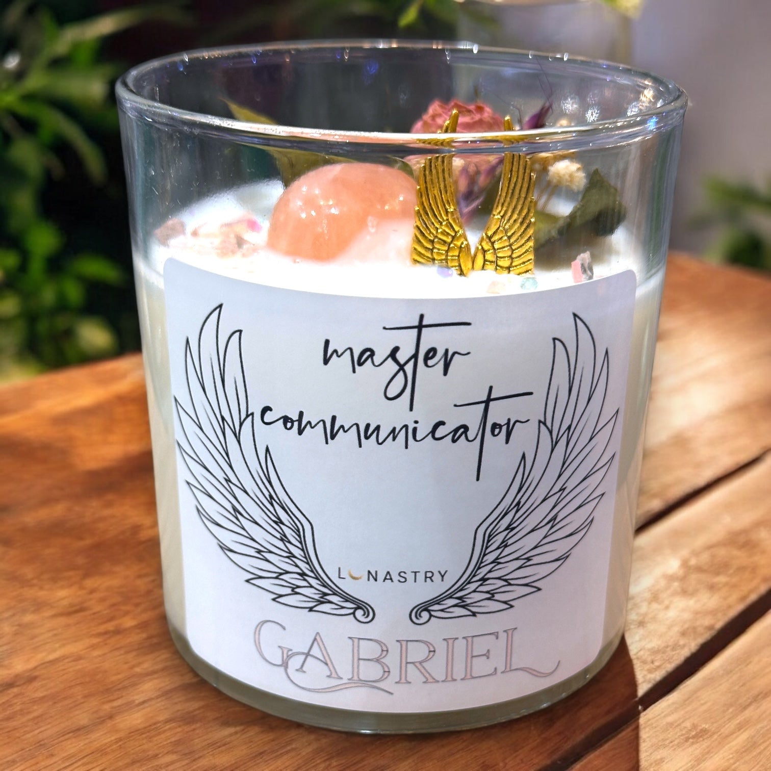 Archangels Soy Candle- Gabriel Master Communicator- Scented Crystal Soy Candle - Luna Bella - 11-oz. - Mellow Monkey