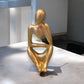 Abstract Thinker Minimalist Statue - Gold - 5-in - Mellow Monkey