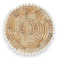Panda Woven Round Placemat with Clam Rose Edge - 13-in - Mellow Monkey