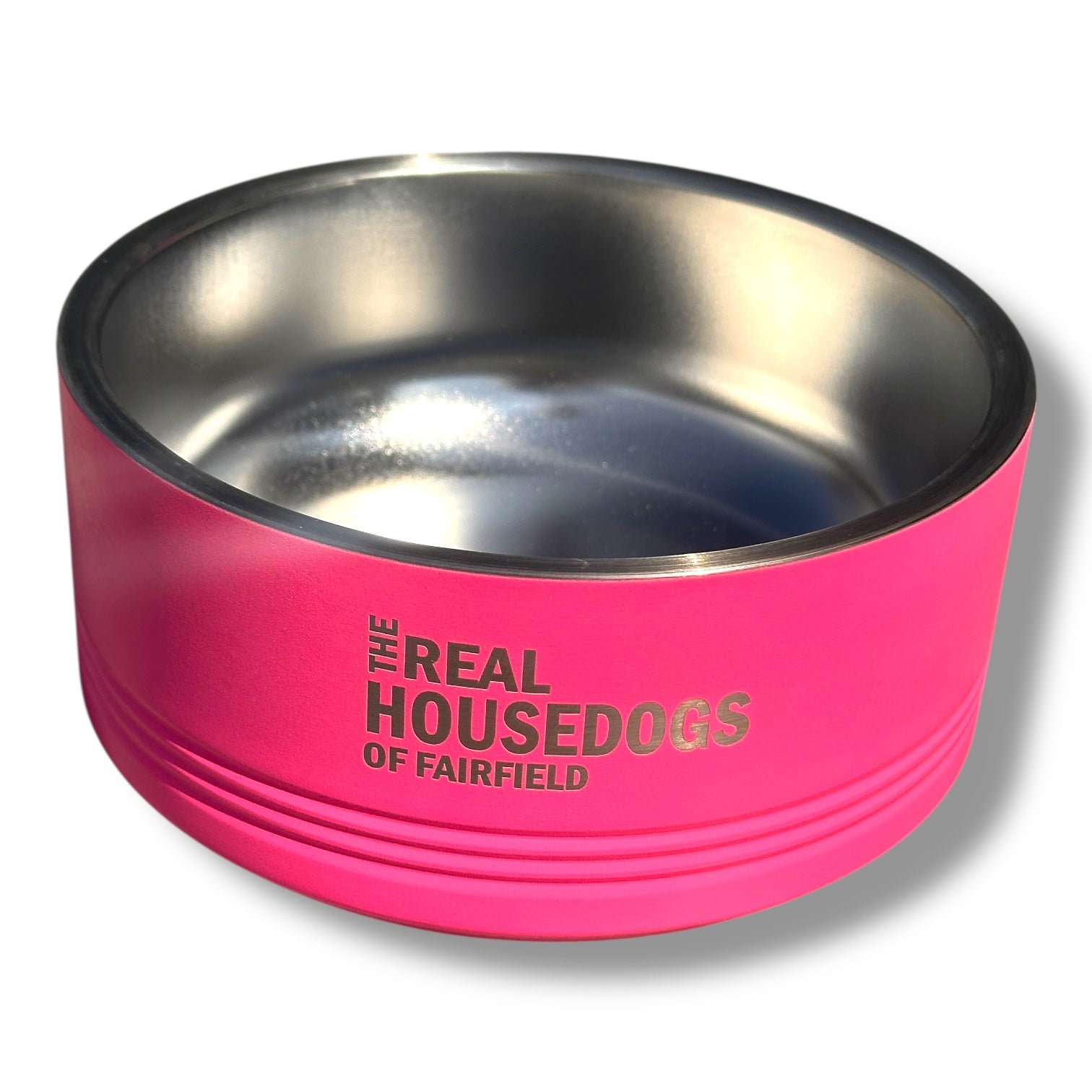 The Real Housedogs of Fairfield- Pet Food Bowl - Pink - 32 oz. - Mellow Monkey