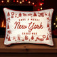 Have a Merry Christmas - New York - Hometown Pillow - Scarlet Piping - 19-in - Mellow Monkey
