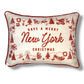 Have a Merry Christmas - New York - Hometown Pillow - Scarlet Piping - 19-in - Mellow Monkey