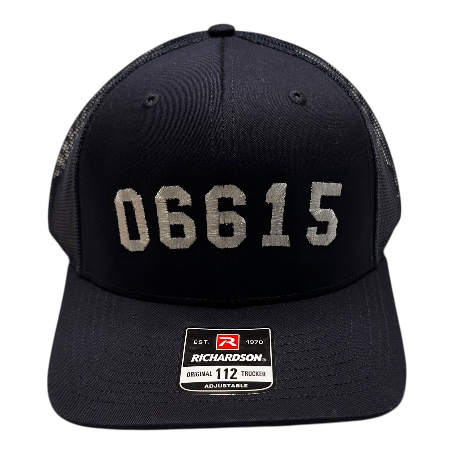 06615 Stratford Zip Code Trucker Hat NAVY - 100% Benefits Lordship School PTA - Mellow Monkey
