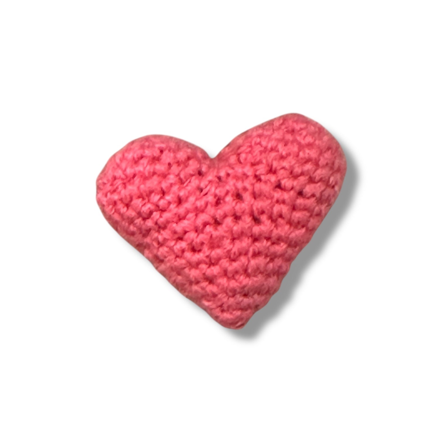 Crocheted Mini Heart 1-1/4-in - Salmon - Mellow Monkey