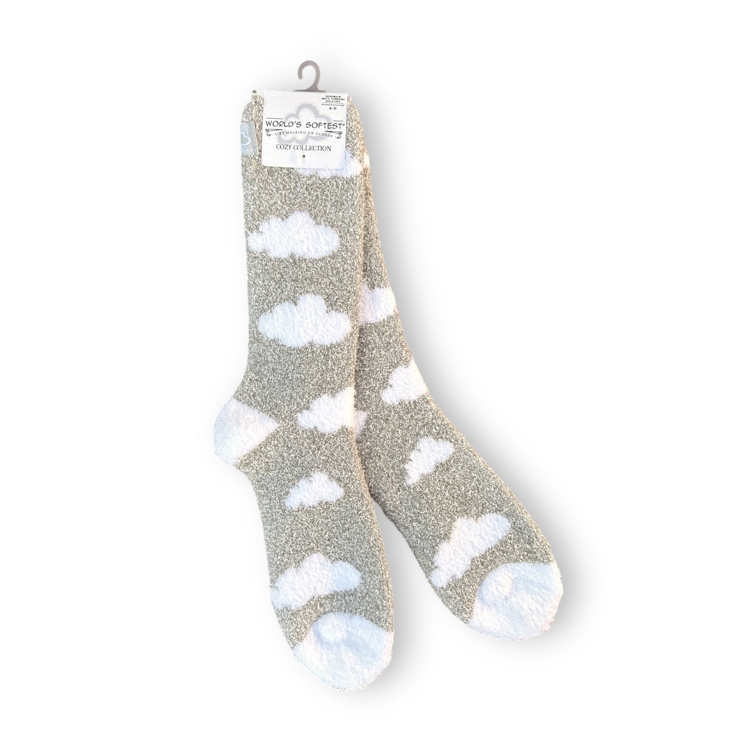 World's Softest - Cozy Crew Socks - Cloud Grey - Mellow Monkey