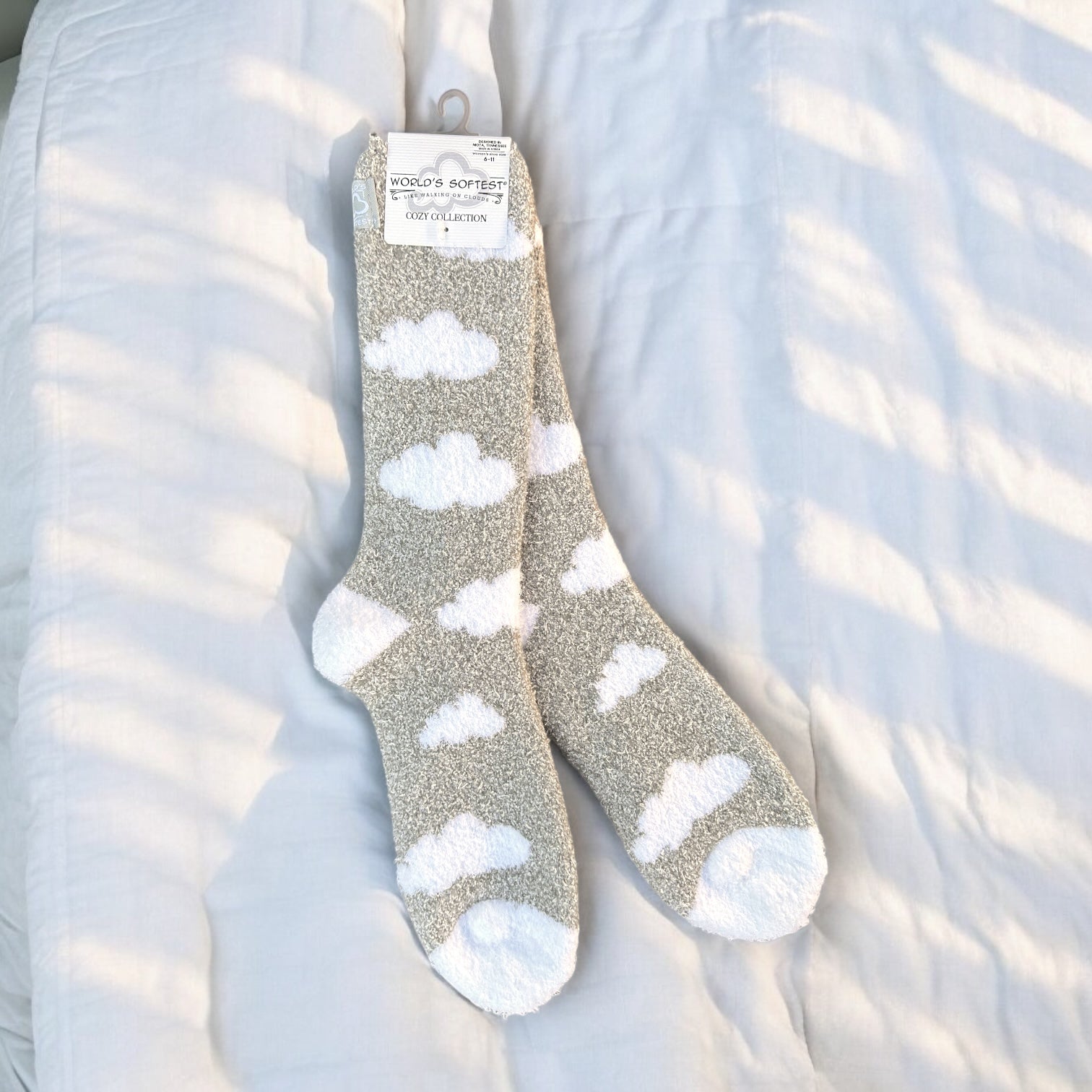 World's Softest - Cozy Crew Socks - Cloud Grey - Mellow Monkey