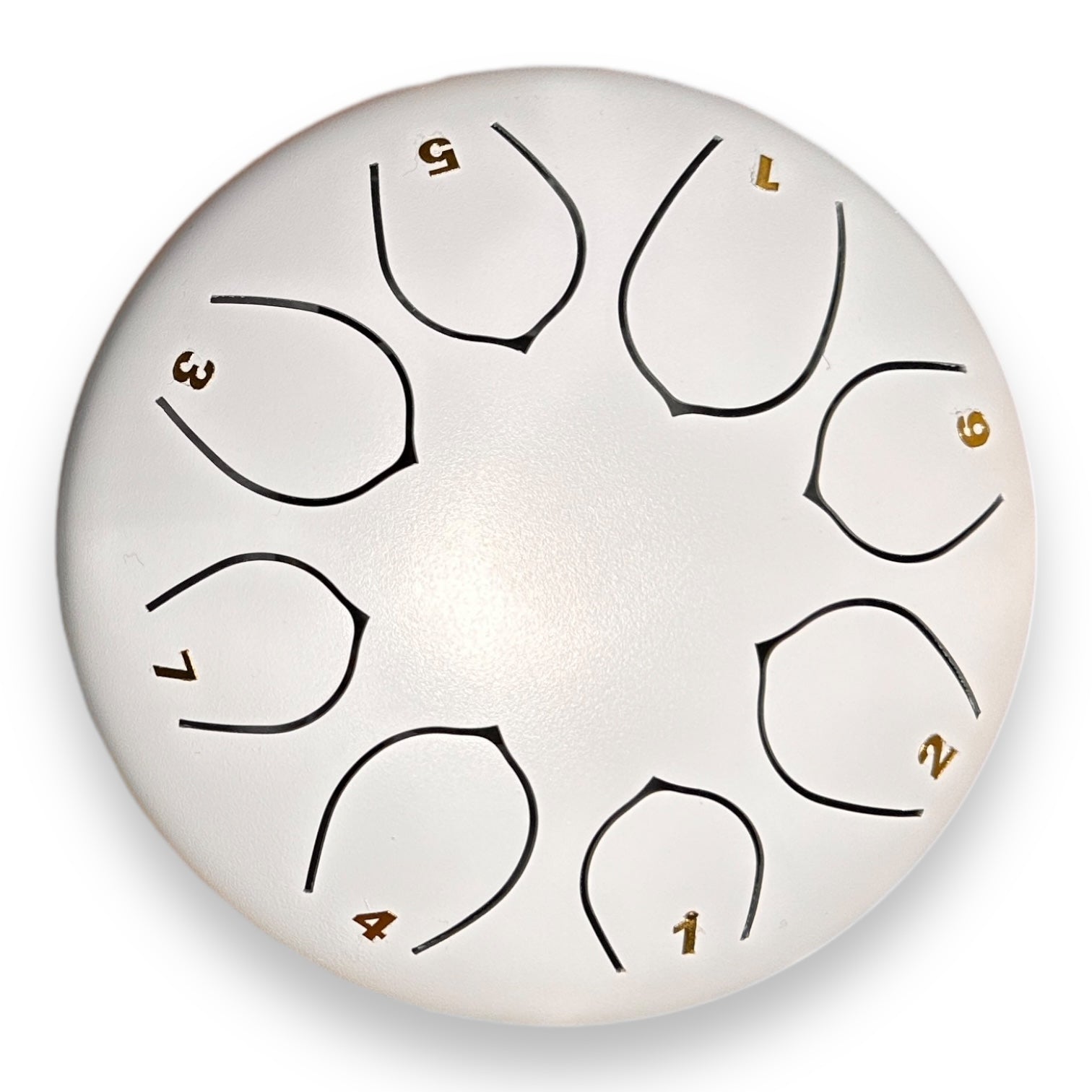 Steel Tongue Drum 8-Note Tambourine - 6-in White - Mellow Monkey