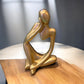 Abstract Thinker Minimalist Statue - Gold - 5-in - Mellow Monkey