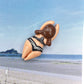Mini Blue Striped Bikini Swimmer Fridge Magnet - 1-in - Mellow Monkey