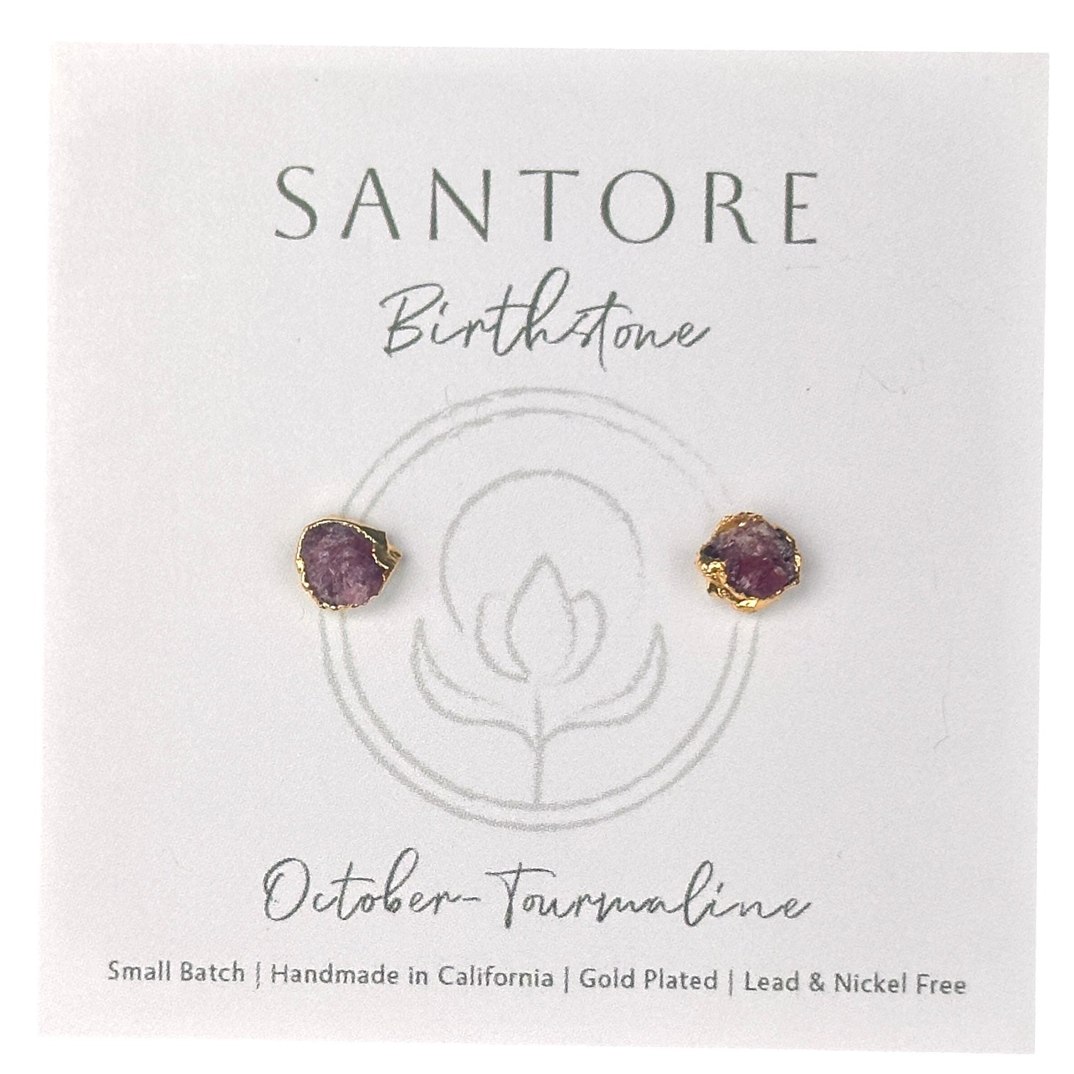 Santore Birthstone Stud Gemstone Earrings - Mellow Monkey