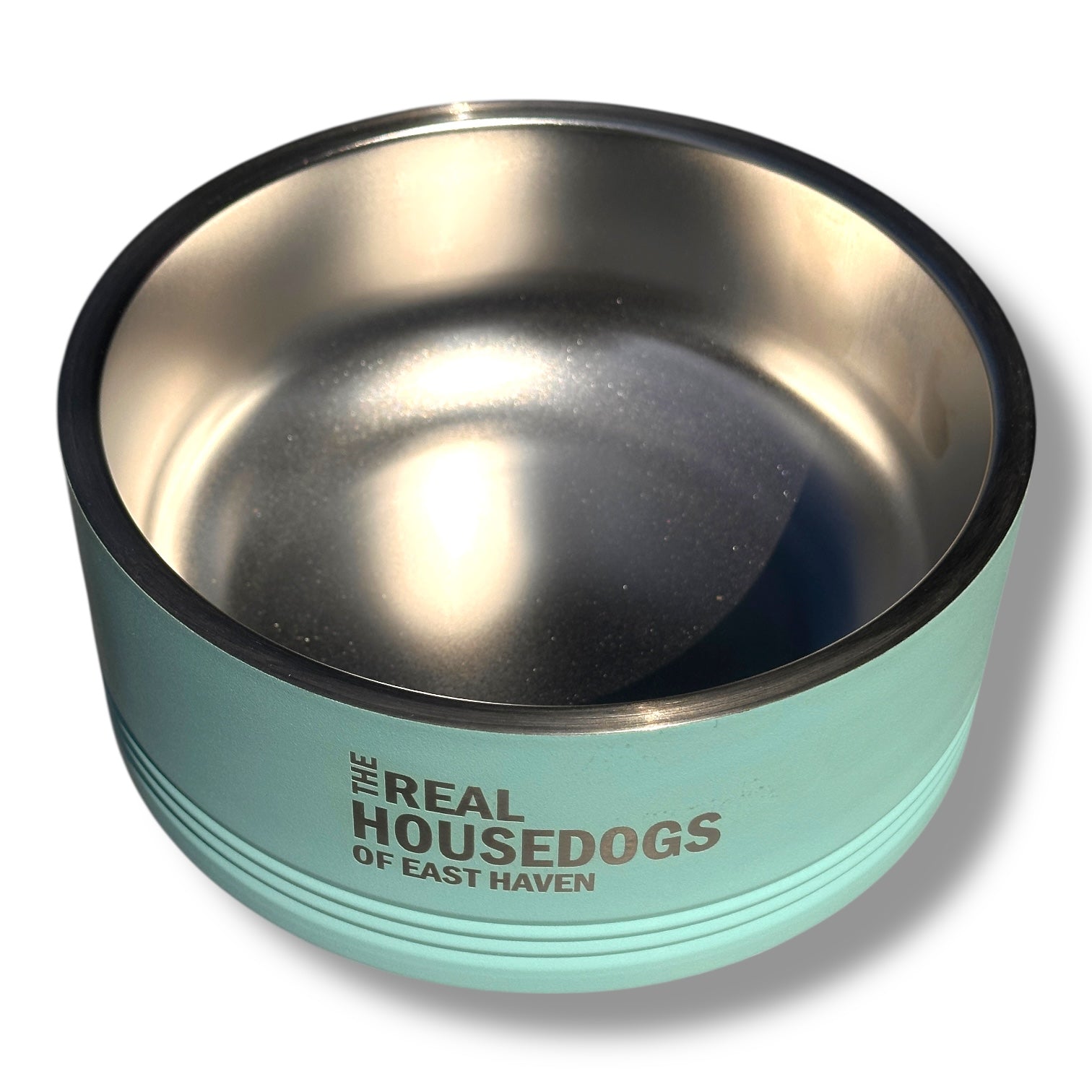 The Real Housedogs of East Haven- Pet Food Bowl - Teal- 32 oz. - Mellow Monkey