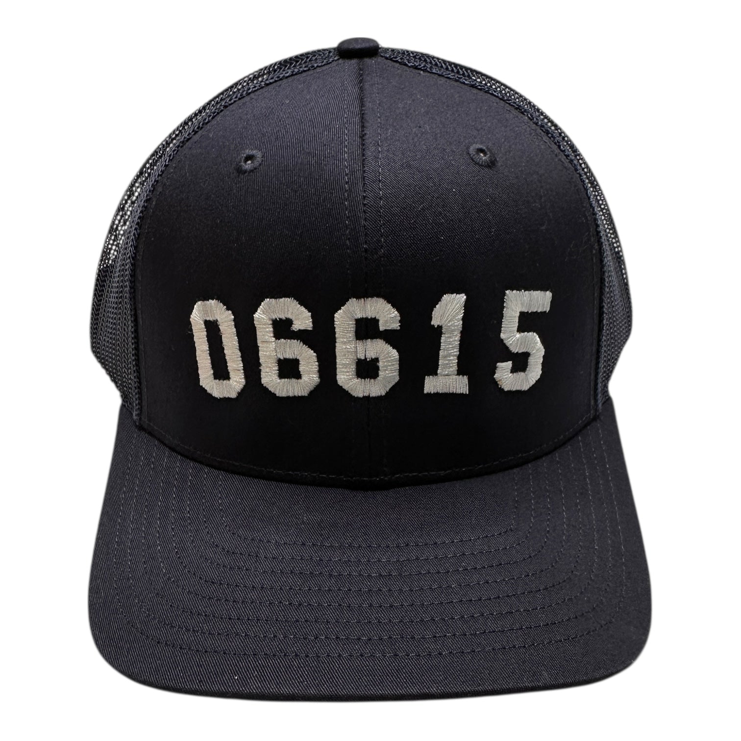 06615 Stratford Zip Code Trucker Hat NAVY - 100% Benefits Lordship School PTA - Mellow Monkey