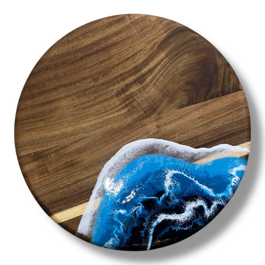 Acacia Wood Lazy Susan - Ocean - 16-in - F