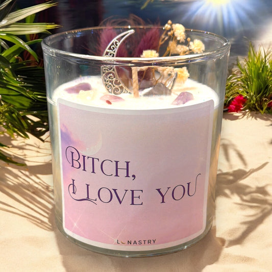 Bitch, I Love You - Scented Crystal Soy Candle - Luna Bella - 11-oz. - Mellow Monkey