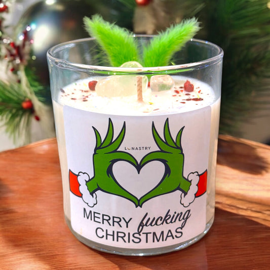 Merry Fucking Christmas  - Scented Crystal Soy Candle - Winter Magic - 11-oz. - Mellow Monkey