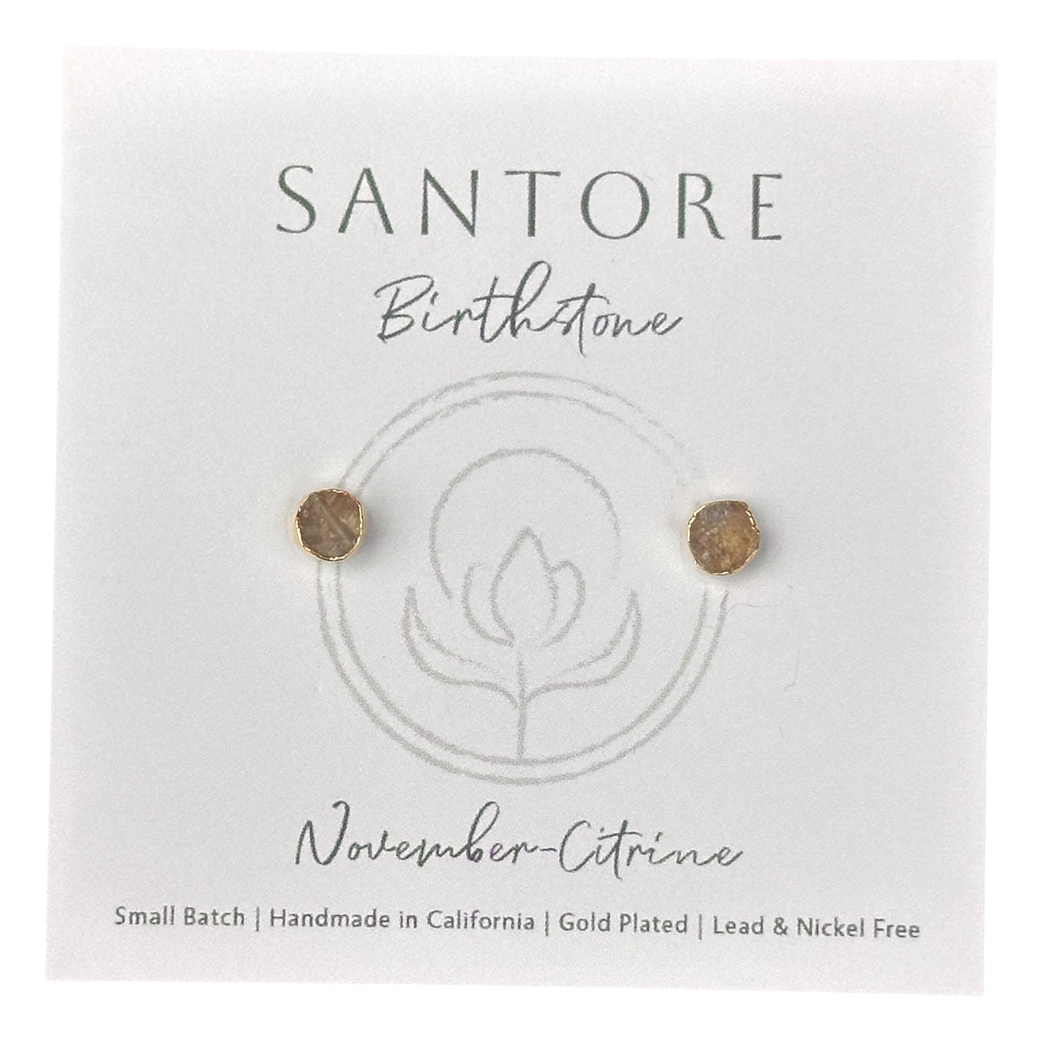 Santore Birthstone Stud Gemstone Earrings - Mellow Monkey