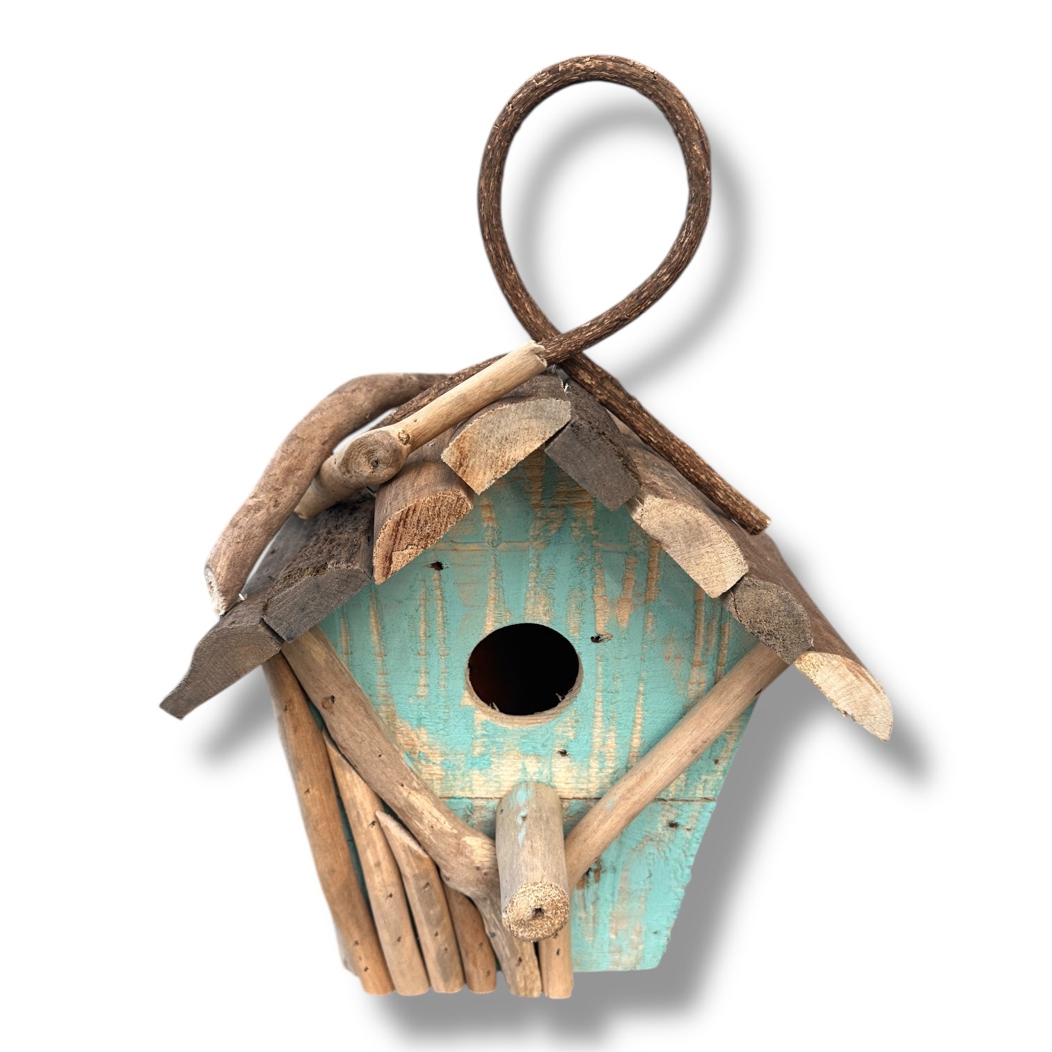 Blue Driftwood Birdhouse - 12-in – Mellow Monkey