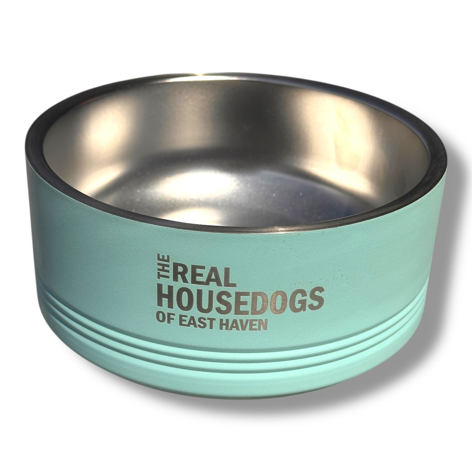 The Real Housedogs of East Haven- Pet Food Bowl - Teal- 32 oz. - Mellow Monkey
