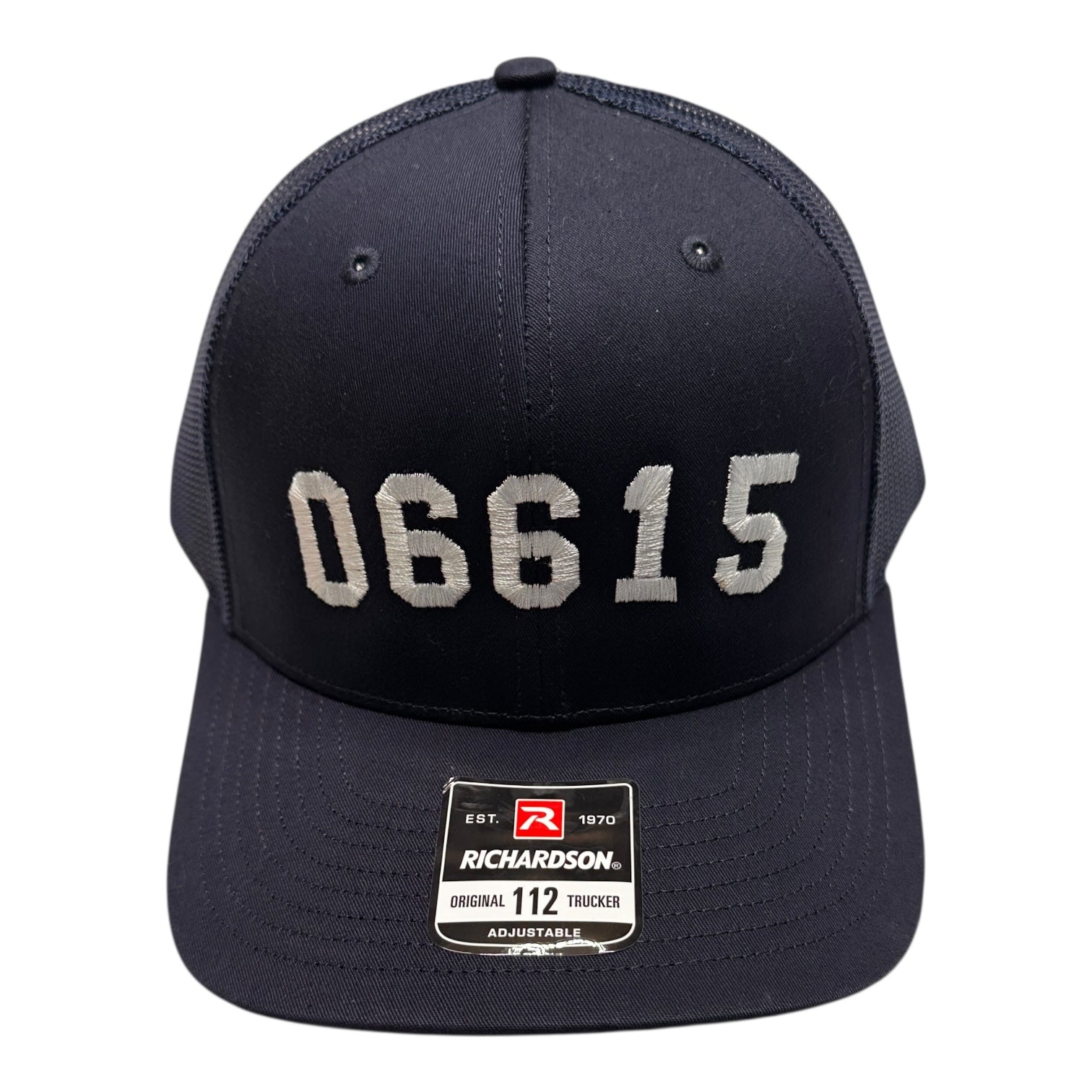 06615 Stratford Zip Code Trucker Hat NAVY - 100% Benefits Lordship School PTA - Mellow Monkey
