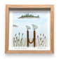 Charles Island Milford Connecticut Two Sea Glass Birds on Watercolor Print - Deluxe Framed Shadowbox - 8-7/8-in - Mellow Monkey