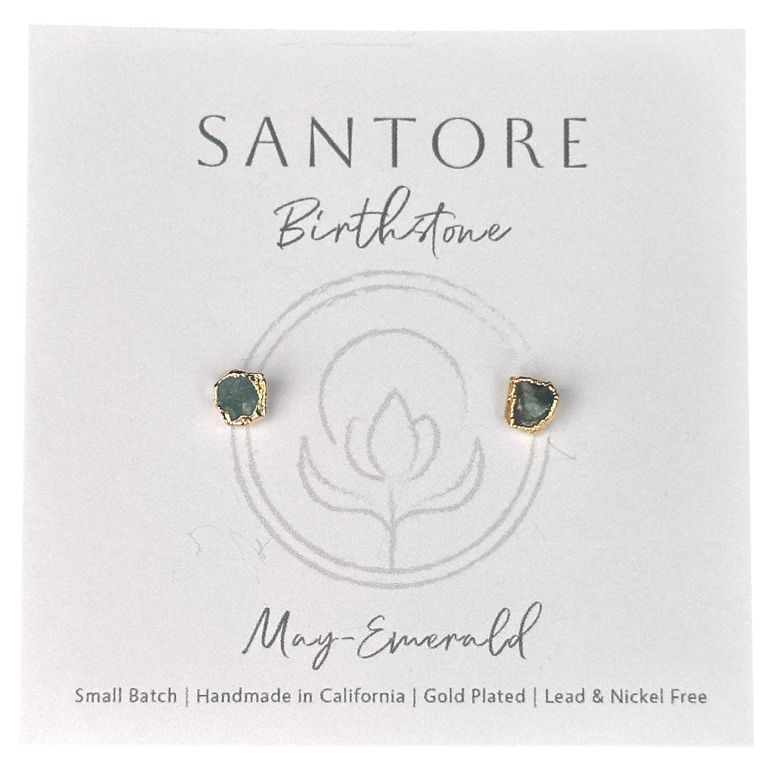 Santore Birthstone Stud Gemstone Earrings - Mellow Monkey