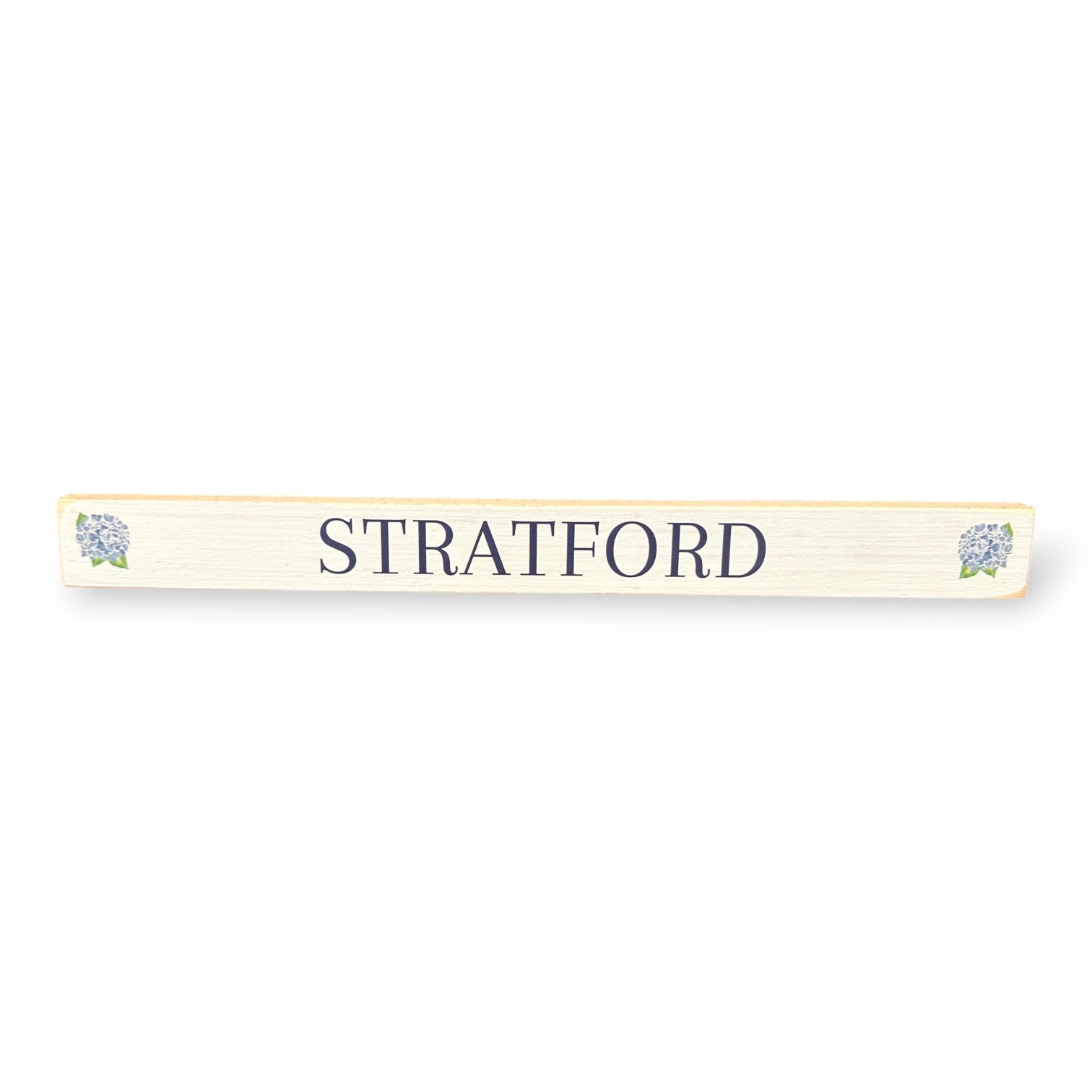 Stratford Hydrangea Flowers - Skinny Wood Shelf Sitter - 15-3/4-in - Mellow Monkey