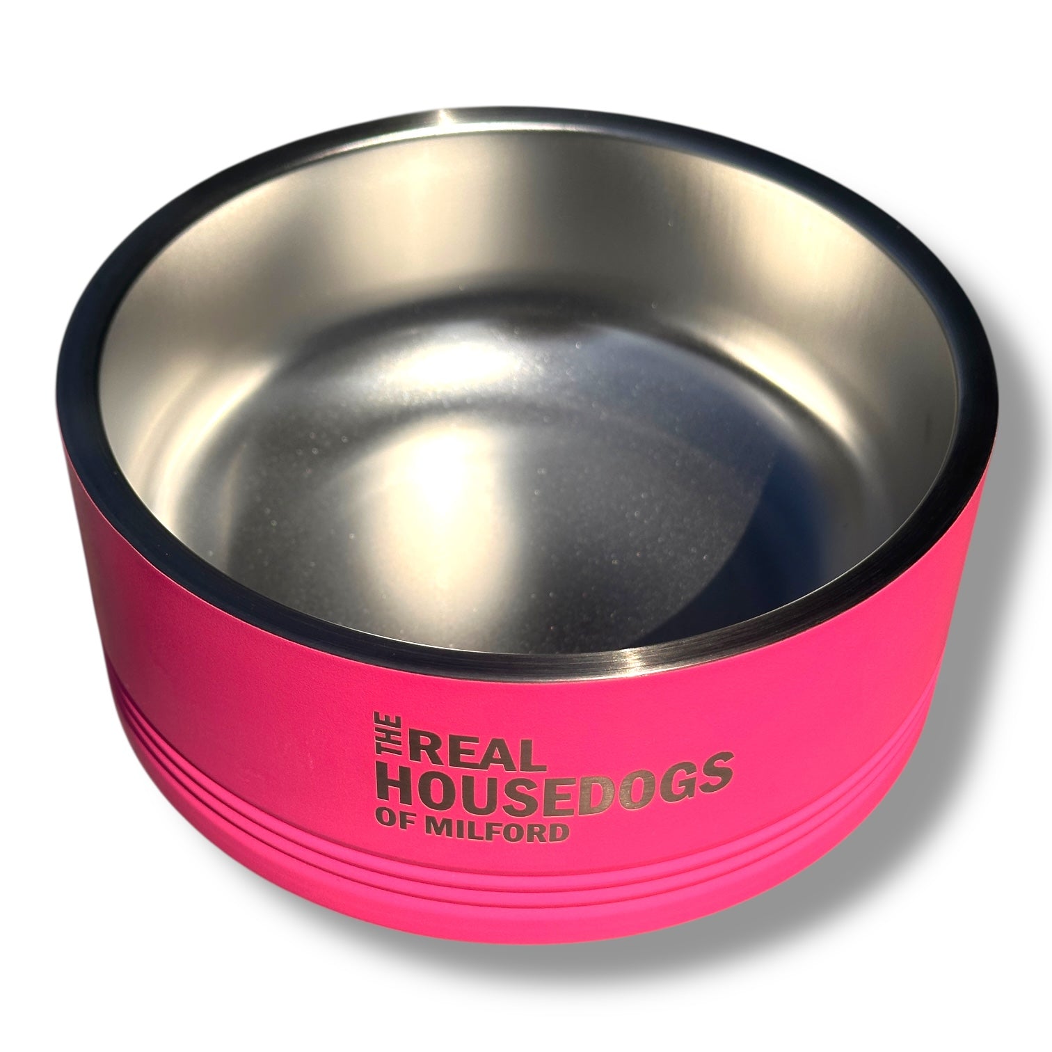 The Real Housedogs of Milford - Pet Food Bowl - Pink - 32 oz. - Mellow Monkey