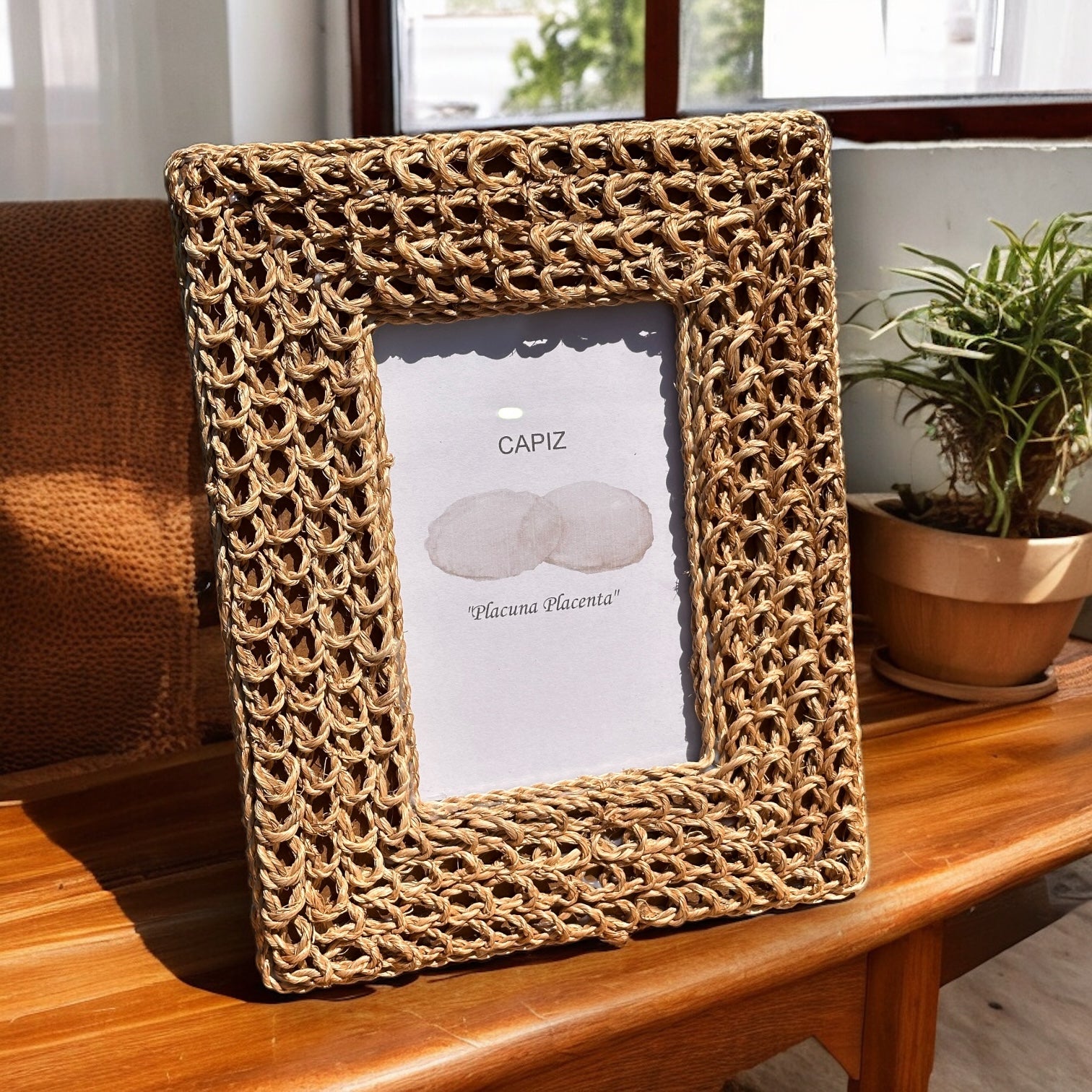 Abaca Rope Weave Picture Frame -  For 4x6 Photo - Mellow Monkey