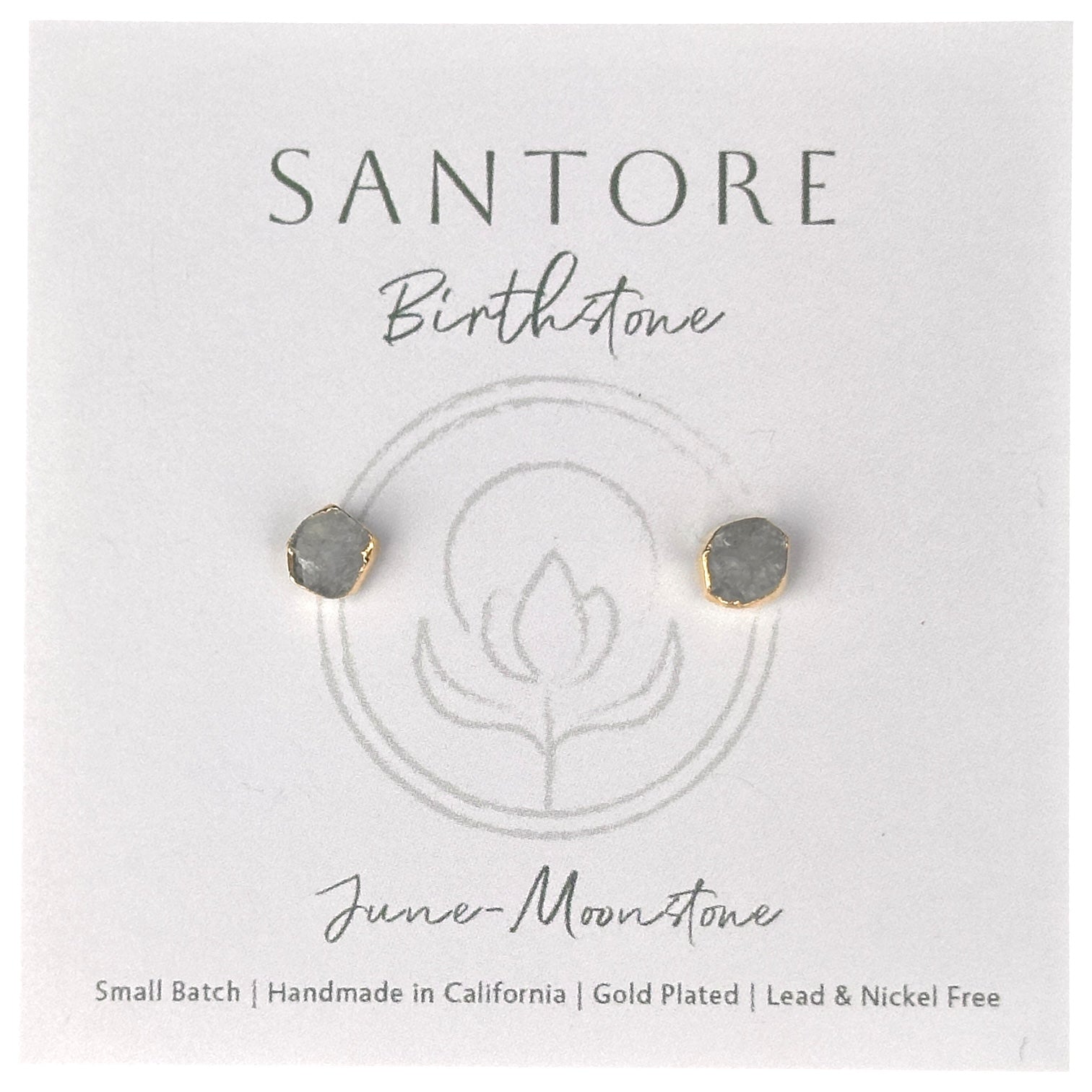 Santore Birthstone Stud Gemstone Earrings - Mellow Monkey