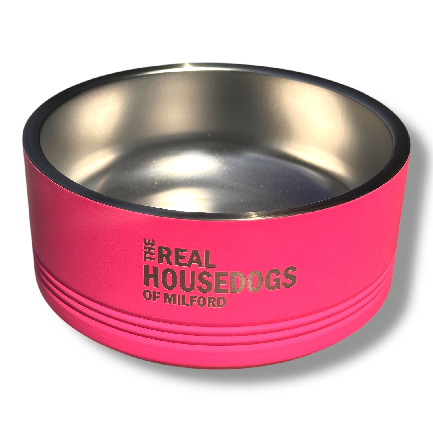 The Real Housedogs of Milford - Pet Food Bowl - Pink - 32 oz. - Mellow Monkey