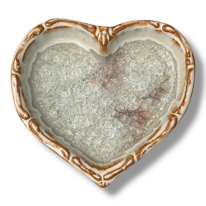 Down To Earth Pottery - Artisan Hand Made Glazed Pottery - Large Heart Dish - Mellow Monkey